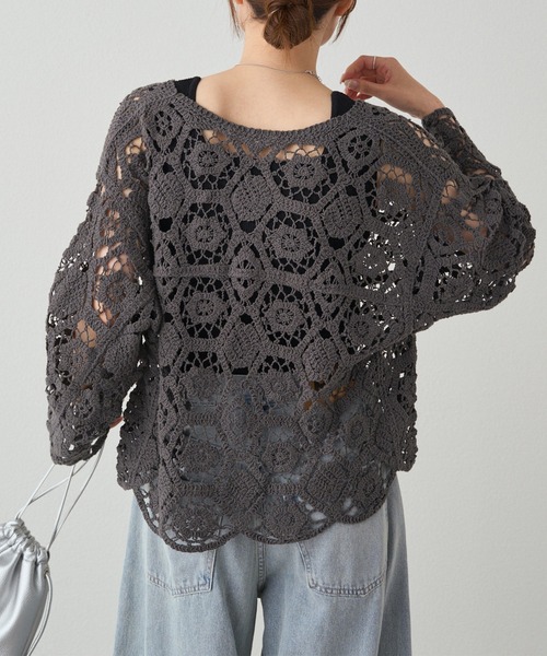 かぎ針編み風カーディガン（カーディガン/ボレロ）｜PUAL CE CIN