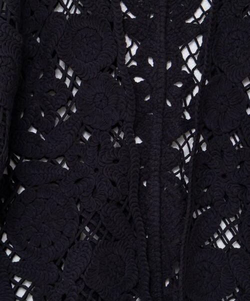Rie Miller（リエミラー）の「《手洗い可能》レース刺繍7分袖ボレロ（カーディガン/ボレロ・レディース・オフホワイト/ブラック・38）」の13枚目の写真