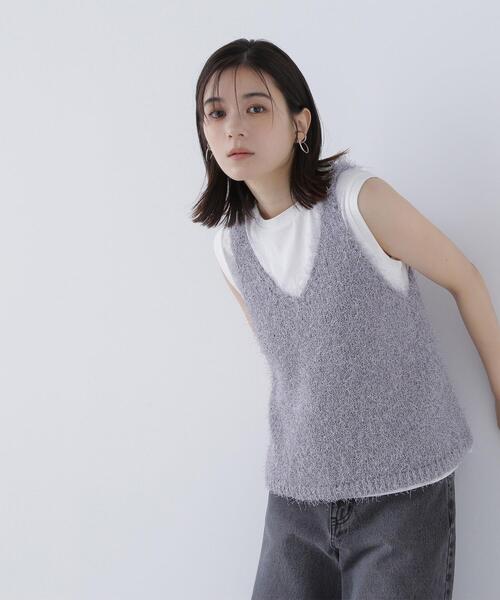 NATURAL BEAUTY BASIC（ナチュラルビューティーベーシック）の「◇フリンジニットベストセット（ベスト・レディース・グレー系その他/オフホワイト/ベージュ系その他・FREE）」の16枚目の写真