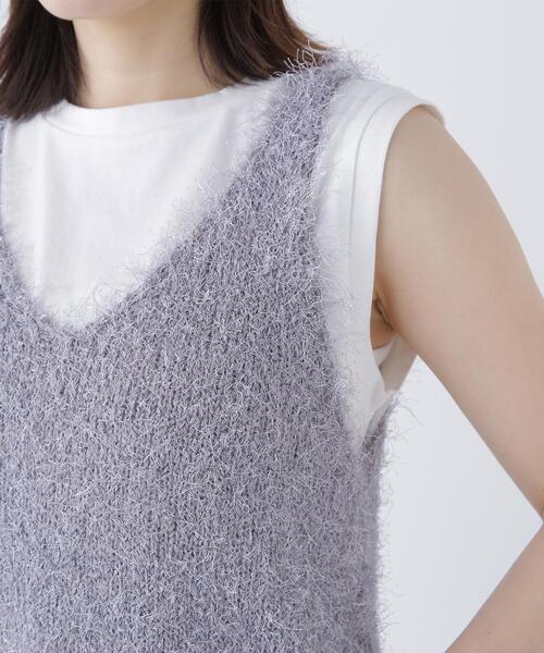 NATURAL BEAUTY BASIC（ナチュラルビューティーベーシック）の「◇フリンジニットベストセット（ベスト・レディース・グレー系その他/オフホワイト/ベージュ系その他・FREE）」の21枚目の写真