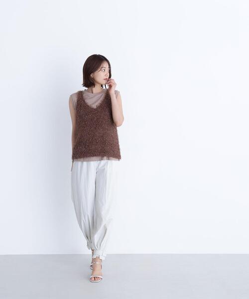 NATURAL BEAUTY BASIC（ナチュラルビューティーベーシック）の「◇フリンジニットベストセット（ベスト・レディース・グレー系その他/オフホワイト/ベージュ系その他・FREE）」の4枚目の写真