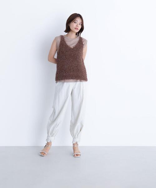 NATURAL BEAUTY BASIC（ナチュラルビューティーベーシック）の「◇フリンジニットベストセット（ベスト・レディース・グレー系その他/オフホワイト/ベージュ系その他・FREE）」の6枚目の写真