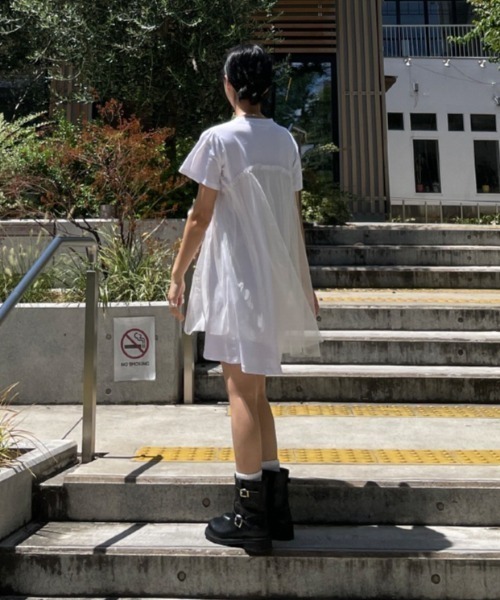 Vipoa(ヴィポア)の「tulle docking dress(ワンピース・レディース・ホワイト/グレー/ブラック・FREE)」の11枚目の写真