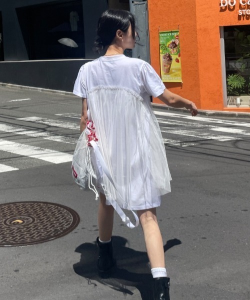 Vipoa(ヴィポア)の「tulle docking dress(ワンピース・レディース・ホワイト/グレー/ブラック・FREE)」の15枚目の写真