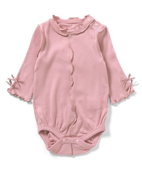 apres les cours（アプレレクール）の「メロウリブボディースーツ（ロンパース・キッズ・ブラウン/オフホワイト/ピンク・80/70）」の16枚目の写真