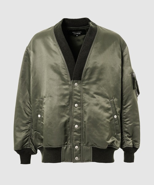 ジャケット・アウター COMME des GARCONS HOMME NYLON TWILL COAT Comme des Garçons Homme Men's' Nylon Twill Bomber Jacket in Green