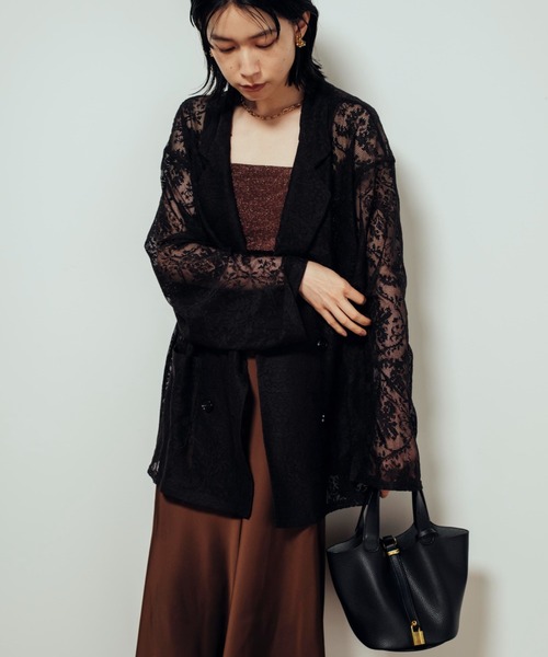 アドーア　⭐幻⭐　水彩調バックジッププルオーバー　ネイビー　ブラック　カットソー tiptop+pocket ティップトッププラスポケット / 前後2wayアソート