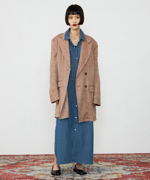 Lee(リー)の「Lee/リー デニムシャツワンピース シャツドレス ルーズシルエット(シャツ/ブラウス・レディース・ブルー/ライトインディゴブルー・SMALL/MEDIUM)」の8枚目の写真