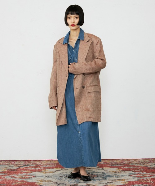 Lee(リー)の「Lee/リー デニムシャツワンピース シャツドレス ルーズシルエット(シャツ/ブラウス・レディース・ブルー/ライトインディゴブルー・SMALL/MEDIUM)」の9枚目の写真