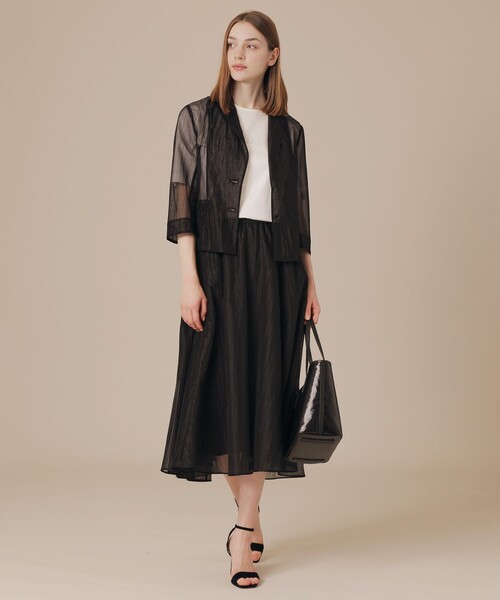 MACKINTOSH LONDON(マッキントッシュ ロンドン)の「エアリーリンクルジャケット(テーラードジャケット・レディース・ベージュ/ブラック・38/40)」の3枚目の写真