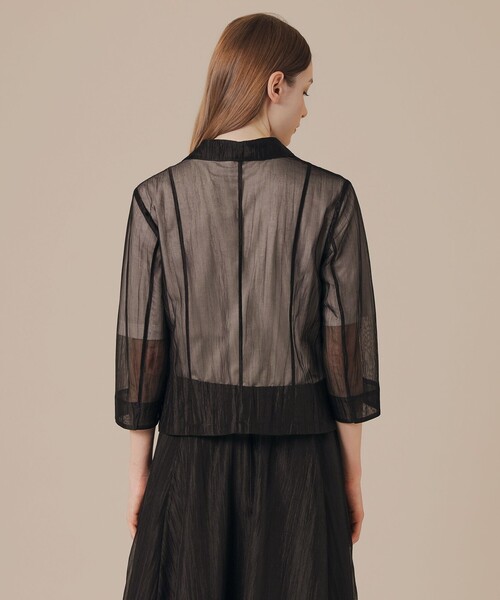 MACKINTOSH LONDON(マッキントッシュ ロンドン)の「エアリーリンクルジャケット(テーラードジャケット・レディース・ベージュ/ブラック・38/40)」の7枚目の写真