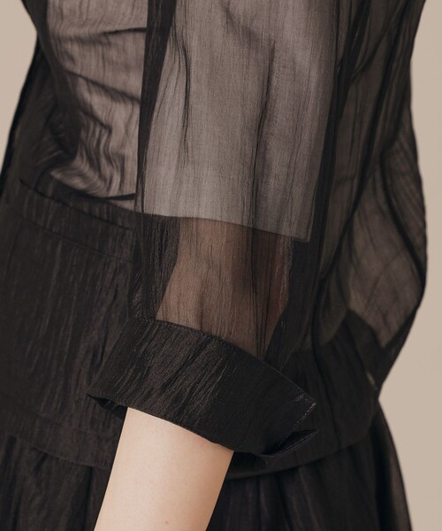 MACKINTOSH LONDON(マッキントッシュ ロンドン)の「エアリーリンクルジャケット(テーラードジャケット・レディース・ベージュ/ブラック・38/40)」の9枚目の写真