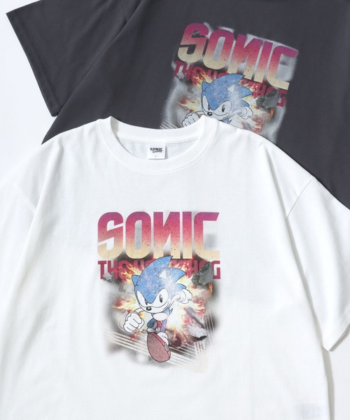 SEGA セガ SONIC THE HEDGEHOG ソニック Tシャツ SEGA Men's Sonic The Hedgehog Running T-Shirt, Sport Grey, S