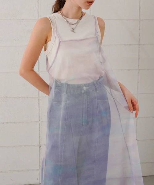 Bab(バブ)の「ニュアンス柄シアーキャミワンピース(ワンピース・レディース・ブラック/パープル・MEDIUM)」の17枚目の写真