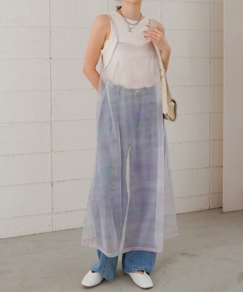Bab(バブ)の「ニュアンス柄シアーキャミワンピース(ワンピース・レディース・ブラック/パープル・MEDIUM)」の18枚目の写真