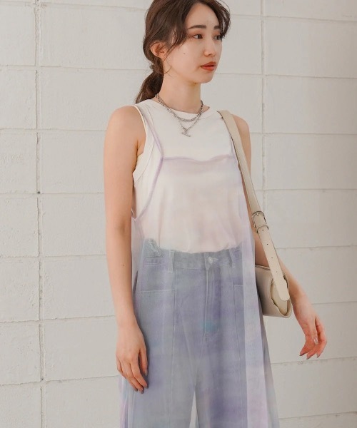 Bab(バブ)の「ニュアンス柄シアーキャミワンピース(ワンピース・レディース・ブラック/パープル・MEDIUM)」の19枚目の写真