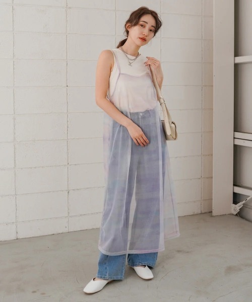 Bab(バブ)の「ニュアンス柄シアーキャミワンピース(ワンピース・レディース・ブラック/パープル・MEDIUM)」の20枚目の写真