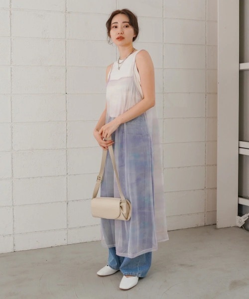 Bab(バブ)の「ニュアンス柄シアーキャミワンピース(ワンピース・レディース・ブラック/パープル・MEDIUM)」の22枚目の写真