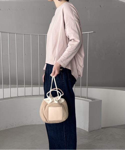 EARTH MADE(アースメイド)の「COTTON BONDING TOTE(トートバッグ・レディース・グレー/ベージュ/ミント・FREE)」の4枚目の写真