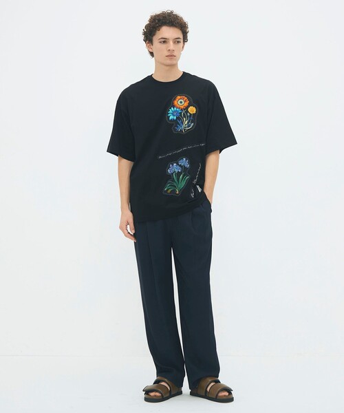 CABaN スビンコットン FLOWERSモチーフTシャツ（Tシャツ/カットソー