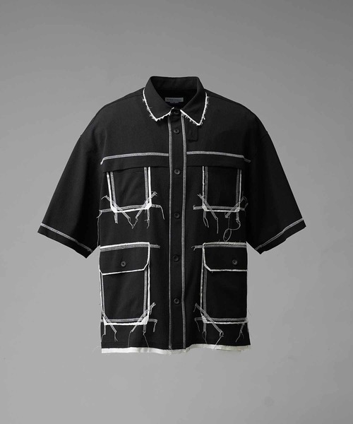 2346　rerere　mal リネンシャツ　黒色とグレーー2枚set Maison Margiela｜ステッチオープンカラーシャツ