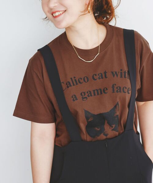 le.coeur blanc(ルクールブラン)の「Regency WorksネコプリントT(Tシャツ/カットソー・レディース・ブラウン/オフホワイト・38)」の3枚目の写真