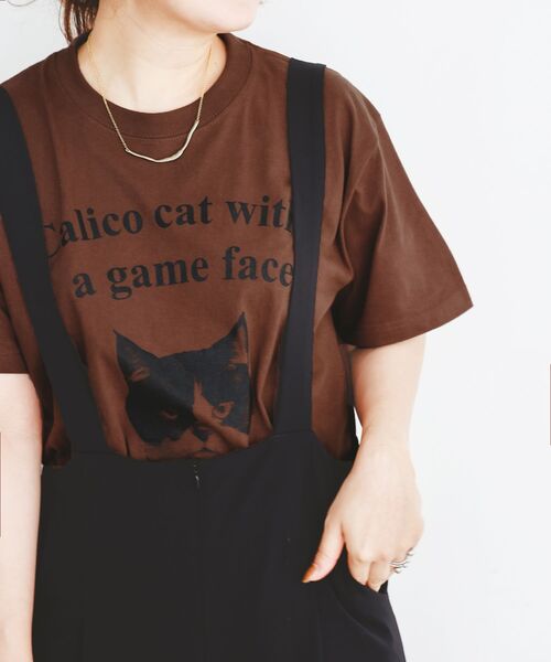 le.coeur blanc(ルクールブラン)の「Regency WorksネコプリントT(Tシャツ/カットソー・レディース・ブラウン/オフホワイト・38)」の4枚目の写真