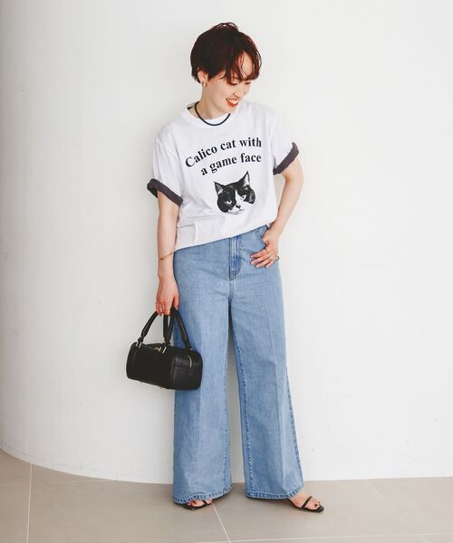 le.coeur blanc(ルクールブラン)の「Regency WorksネコプリントT(Tシャツ/カットソー・レディース・ブラウン/オフホワイト・38)」の10枚目の写真