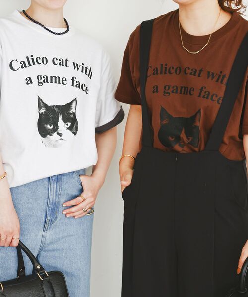 le.coeur blanc(ルクールブラン)の「Regency WorksネコプリントT(Tシャツ/カットソー・レディース・ブラウン/オフホワイト・38)」の11枚目の写真