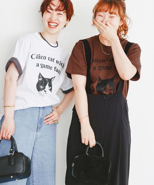 le.coeur blanc(ルクールブラン)の「Regency WorksネコプリントT(Tシャツ/カットソー・レディース・ブラウン/オフホワイト・38)」の12枚目の写真