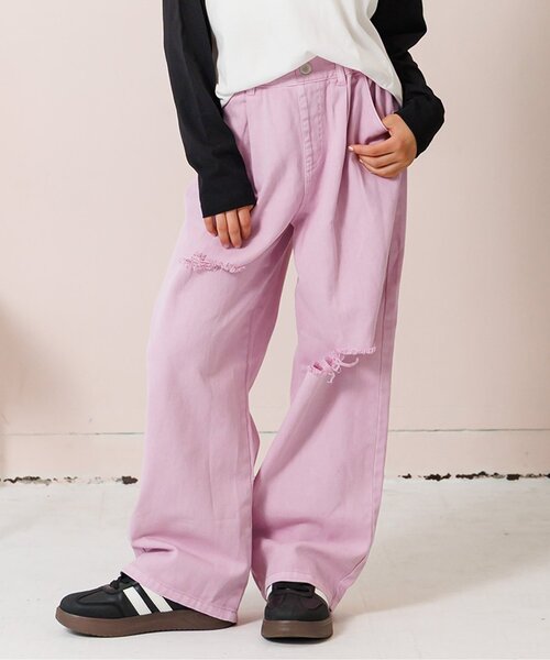 algy（アルジー）の「カラーグランジパンツ（デニムパンツ・キッズ・ピンク/インディゴブルー/ラベンダー・XX-SMALL/X-SMALL/MEDIUM/SMALL）」の3枚目の写真
