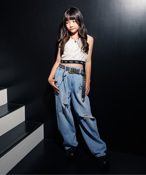 algy（アルジー）の「カラーグランジパンツ（デニムパンツ・キッズ・ピンク/インディゴブルー/ラベンダー・XX-SMALL/X-SMALL/MEDIUM/SMALL）」の4枚目の写真