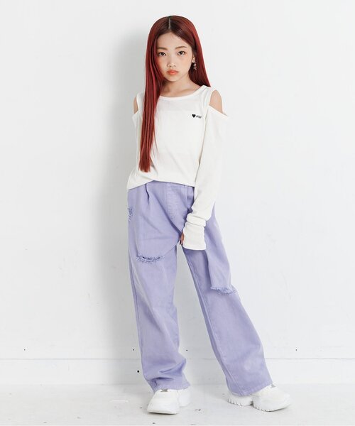 algy（アルジー）の「カラーグランジパンツ（デニムパンツ・キッズ・ピンク/インディゴブルー/ラベンダー・XX-SMALL/X-SMALL/MEDIUM/SMALL）」の10枚目の写真