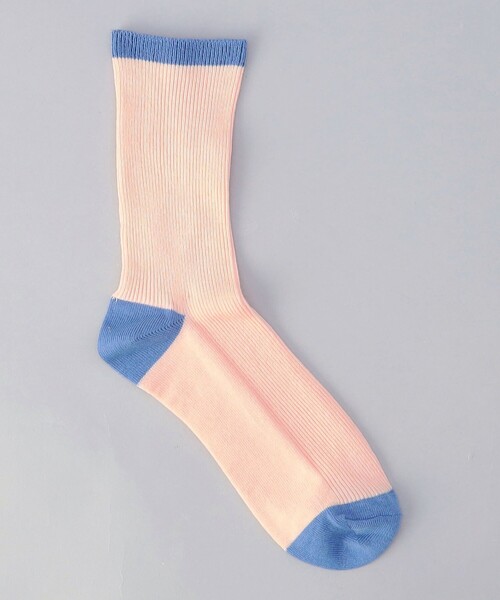 coen(コーエン)の「配色ラインリブソックス(ソックス/靴下・レディース・グレー系/オフホワイト/ナチュラル/ライトピンク・FREE)」の4枚目の写真