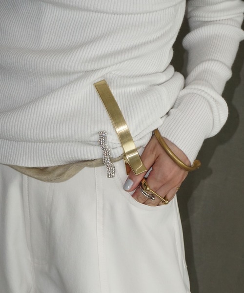 chuclla（チュクラ）の「オフショル リブニットトップス chw25a034（ニット/セーター・レディース・グレー/ホワイト/ブラック・FREE）」の7枚目の写真