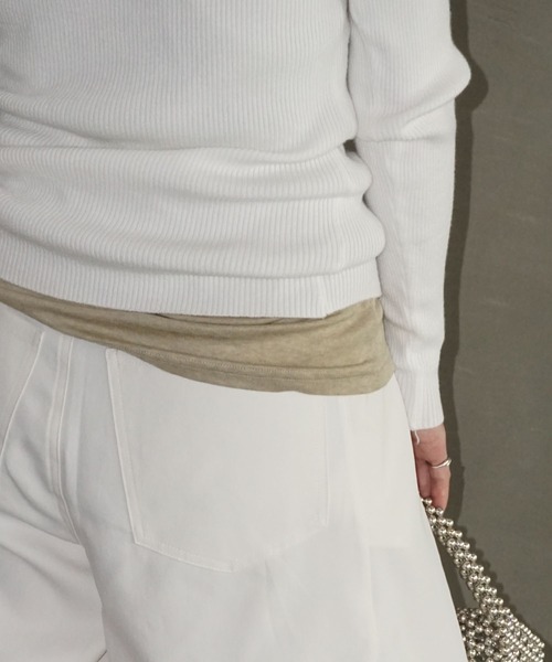 chuclla（チュクラ）の「オフショル リブニットトップス chw25a034（ニット/セーター・レディース・グレー/ホワイト/ブラック・FREE）」の10枚目の写真