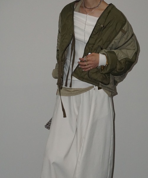 chuclla（チュクラ）の「オフショル リブニットトップス chw25a034（ニット/セーター・レディース・グレー/ホワイト/ブラック・FREE）」の11枚目の写真