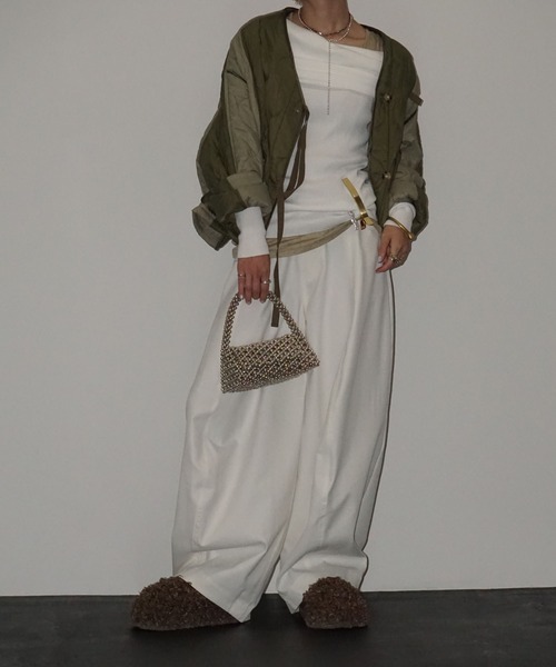 chuclla（チュクラ）の「オフショル リブニットトップス chw25a034（ニット/セーター・レディース・グレー/ホワイト/ブラック・FREE）」の12枚目の写真