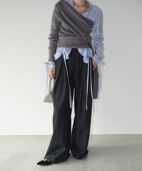 オフショル リブニットトップス chw25a034-ファッション通販サイト