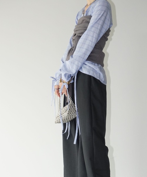 chuclla（チュクラ）の「オフショル リブニットトップス chw25a034（ニット/セーター・レディース・グレー/ホワイト/ブラック・FREE）」の21枚目の写真