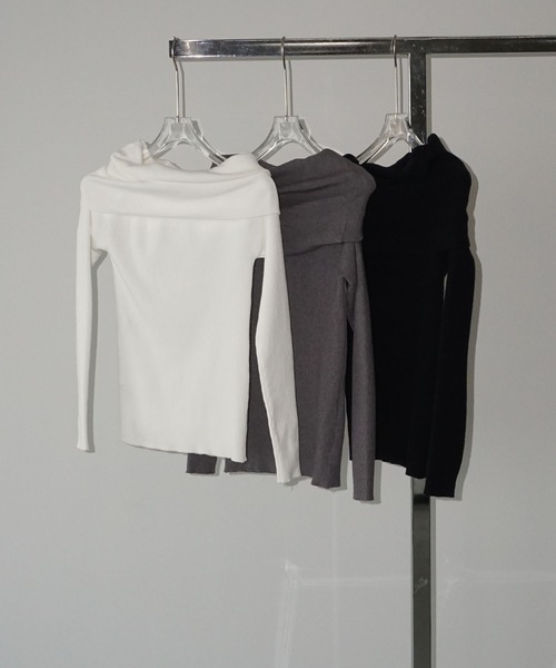 オフショル リブニットトップス chw25a034-ファッション通販