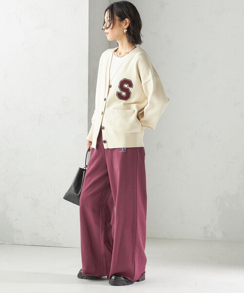 LOGAN knitting mills(ローガンニッティングミルズ)の「【SHIPS別注】LOGAN KNITTING MILLS:〈洗濯機可能〉プリント パンツ(スウェットパンツ・レディース・ライトグレー/ボルドー・ONE SIZE)」の7枚目の写真