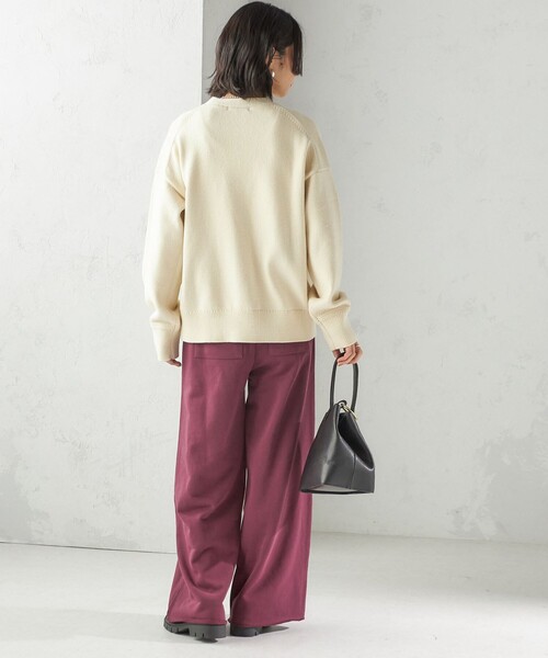 LOGAN knitting mills(ローガンニッティングミルズ)の「【SHIPS別注】LOGAN KNITTING MILLS:〈洗濯機可能〉プリント パンツ(スウェットパンツ・レディース・ライトグレー/ボルドー・ONE SIZE)」の8枚目の写真