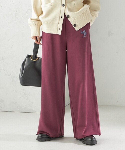 LOGAN knitting mills(ローガンニッティングミルズ)の「【SHIPS別注】LOGAN KNITTING MILLS:〈洗濯機可能〉プリント パンツ(スウェットパンツ・レディース・ライトグレー/ボルドー・ONE SIZE)」の10枚目の写真