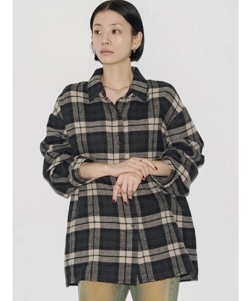 VEQUM（VEQUM）の「【VEQUM】OVER BOXY SH（シャツ/ブラウス・レディース・カーキ/ブラック・FREE）」の21枚目の写真