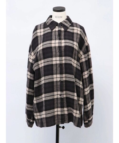 VEQUM（VEQUM）の「【VEQUM】OVER BOXY SH（シャツ/ブラウス・レディース・カーキ/ブラック・FREE）」の3枚目の写真