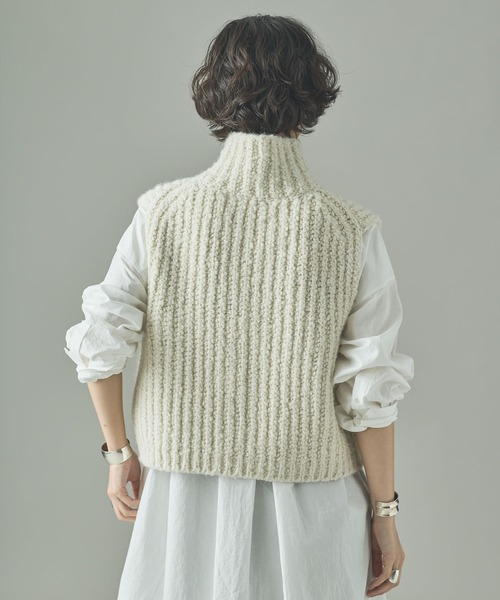 Curensology（カレンソロジー）の「Curensology(カレンソロジー)/ブークレジップニットベスト（ベスト・レディース・ブラック/ホワイト系その他・FREE）」の5枚目の写真