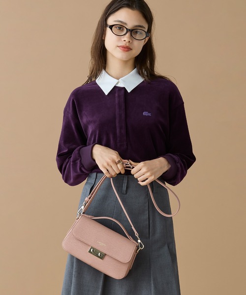 LACOSTE(ラコステ)の「シャンゼリゼ レザーショルダーバッグ / ハンドバッグ(ハンドバッグ・レディース・ピンクベージュ/ブルー/サンドベージュ/ブラック・FREE)」の9枚目の写真