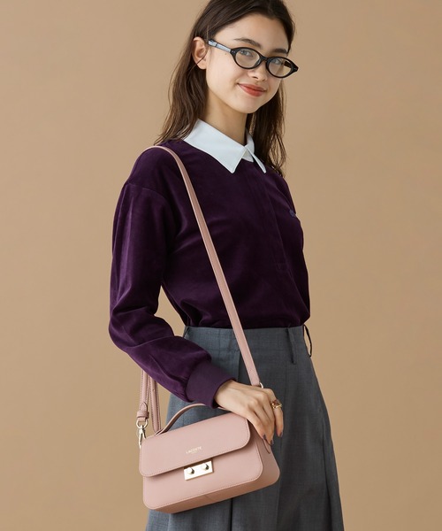 LACOSTE(ラコステ)の「シャンゼリゼ レザーショルダーバッグ / ハンドバッグ(ハンドバッグ・レディース・ピンクベージュ/ブルー/サンドベージュ/ブラック・FREE)」の5枚目の写真