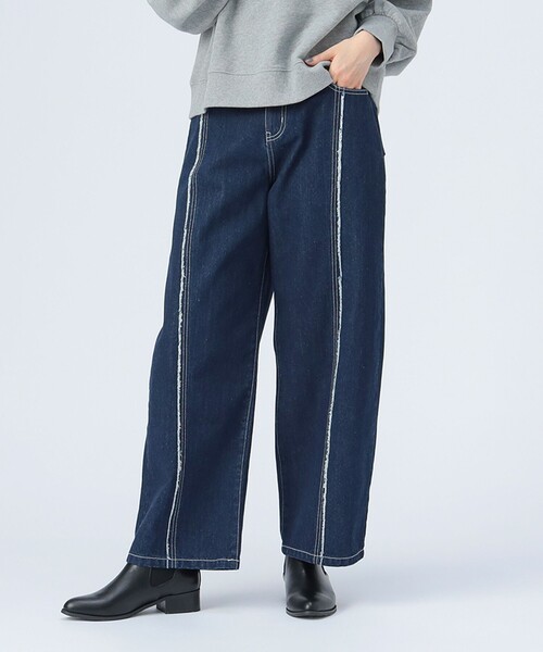 BEAMS HEART(ビームスハート)の「センター フリンジ デニム パンツ(S~M)(デニムパンツ・レディース・サックスブルー/インディゴブルー・SMALL/MEDIUM)」の5枚目の写真